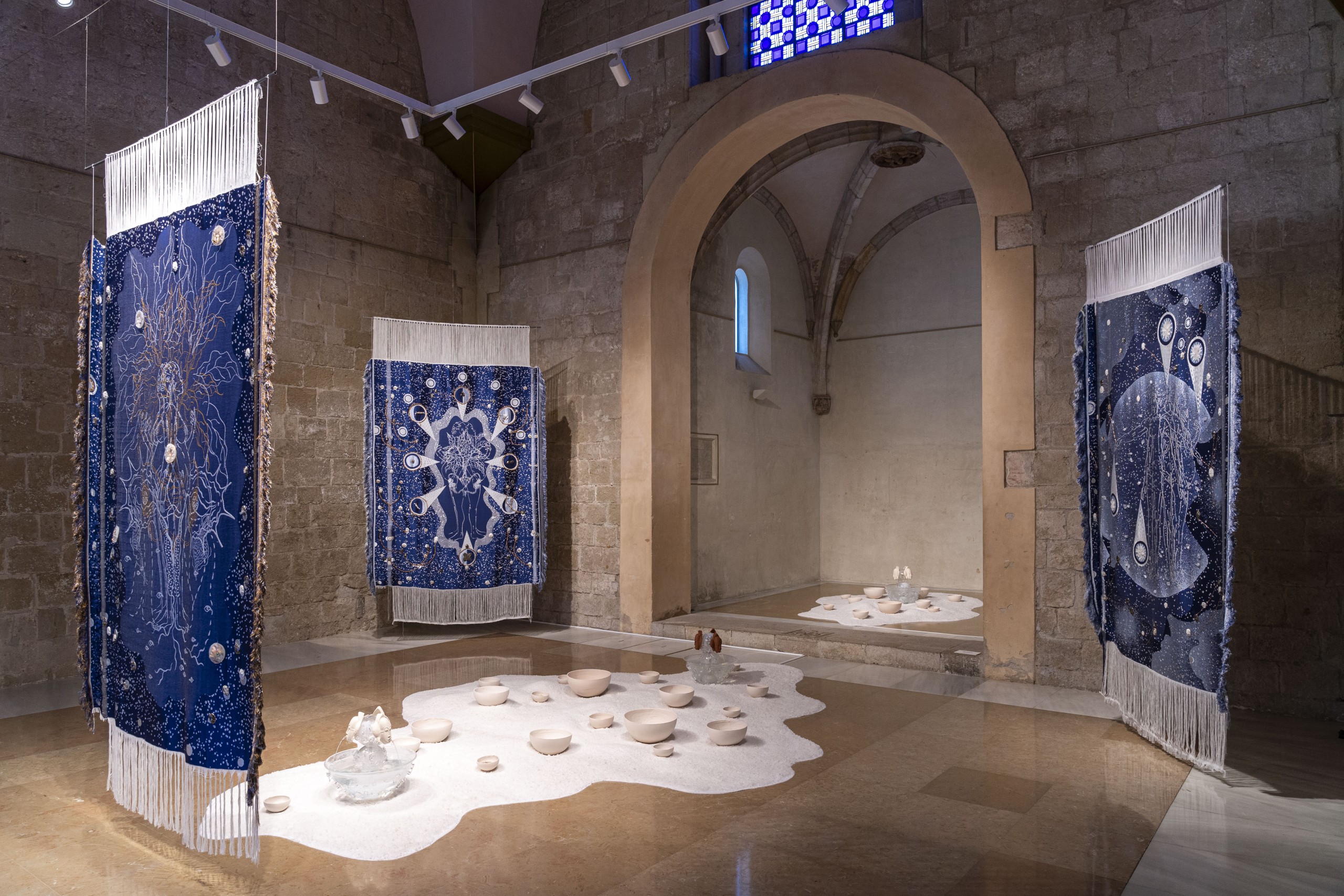 Marie-Claire Messouma Manlanbien, “Temple du soin” [Temple of Care], 2024 © Marie-Claire Messouma Manlanbien. Photo © Manifesta 15 Barcelona Metropolitana, Cecília Coca, ADAGP, 2025