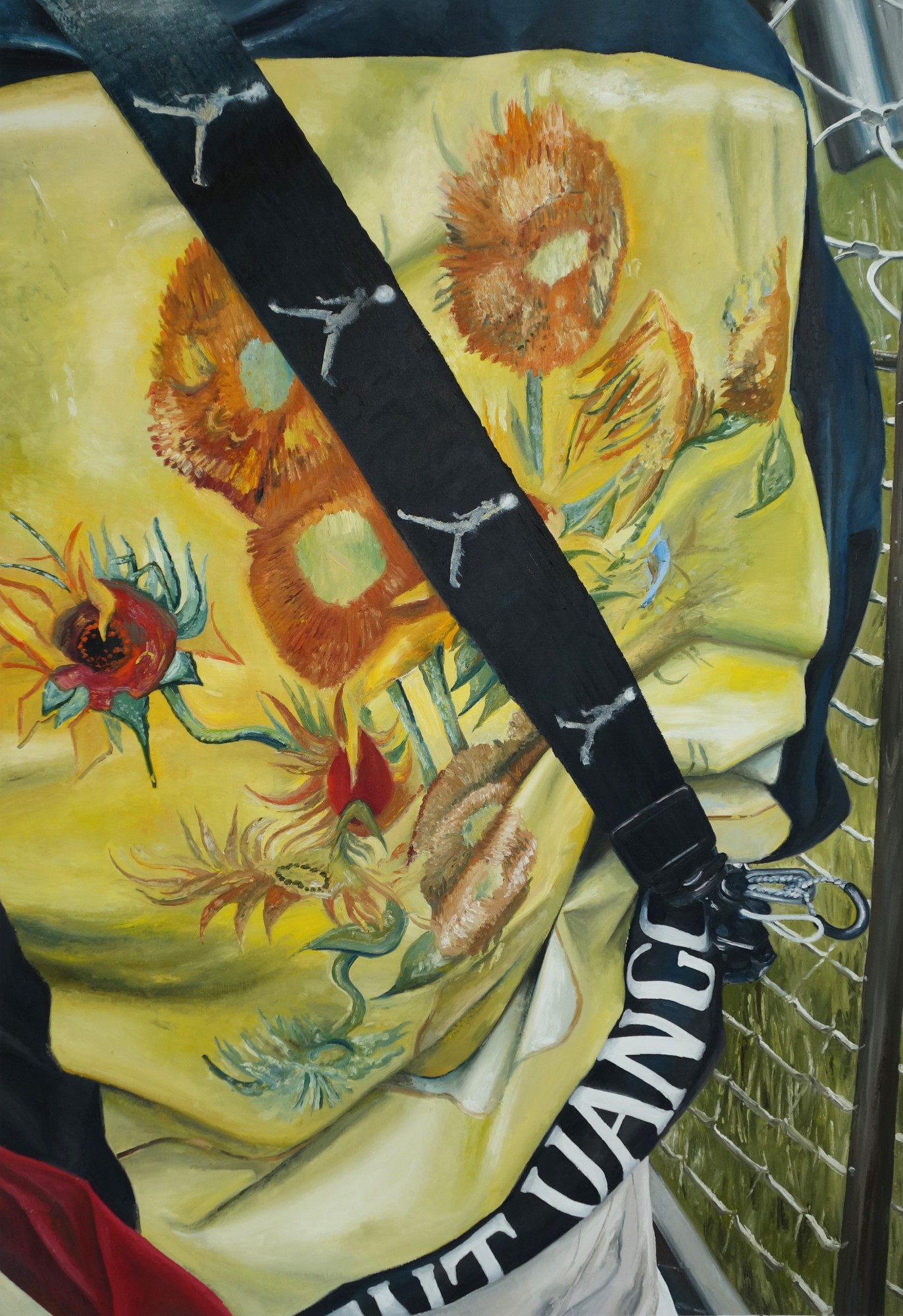 Mireille Blanc, Tournesols, 2022, huile et spray sur toile, 200 x 135 cm / Courtesy l’artiste et The Pill gallery / photo : Mireille Blanc, @Mireille Blanc, ADAGP, 2023
